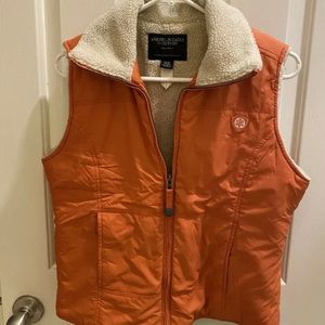 American Eagle Vintage Vest M Medium Orange Fleece